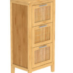 Badezimmer Unterschrank Bambus, Badschrank Schmal Mit 3 Schubladen With Regard To Badezimmer Unterschrank Schmal