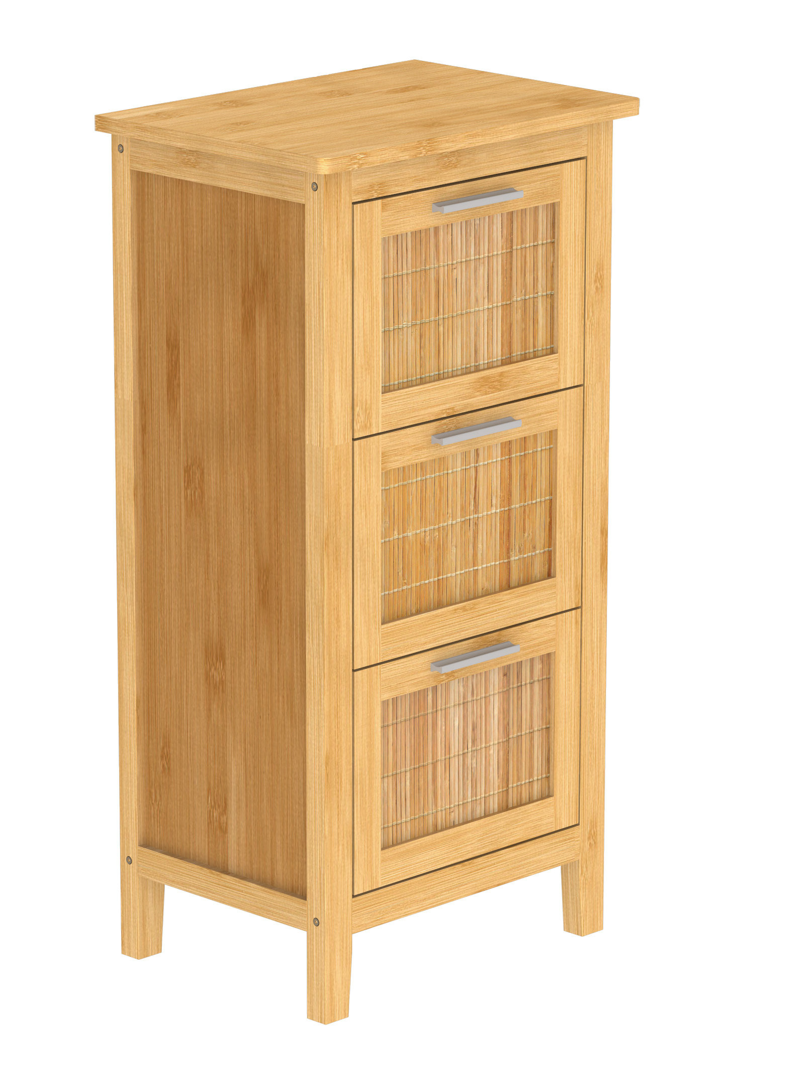 Badezimmer Unterschrank Bambus, Badschrank Schmal Mit 3 Schubladen with regard to Badezimmer Unterschrank Schmal