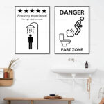 Lustige Badezimmer Regeln Noridc Wand Kunst Leinwand Malerei Schwarz Weiß  Poster Drucke Wc Humor Bilder Bad Hause Dekoration With Lustige Badezimmer Regeln