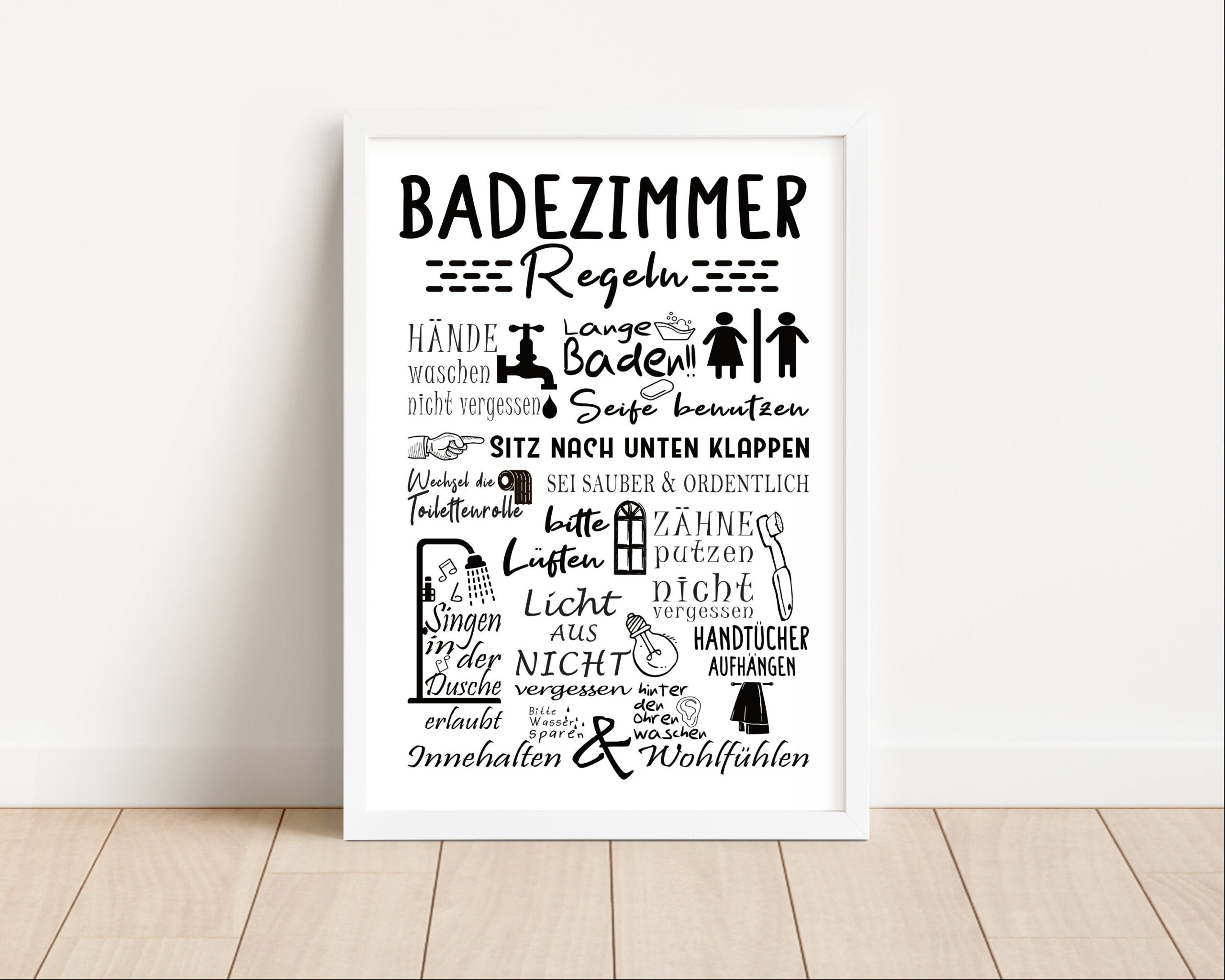 Poster Badezimmer Lustige Wc Regeln Toiletten - Etsy.de intended for Lustige Badezimmer Regeln