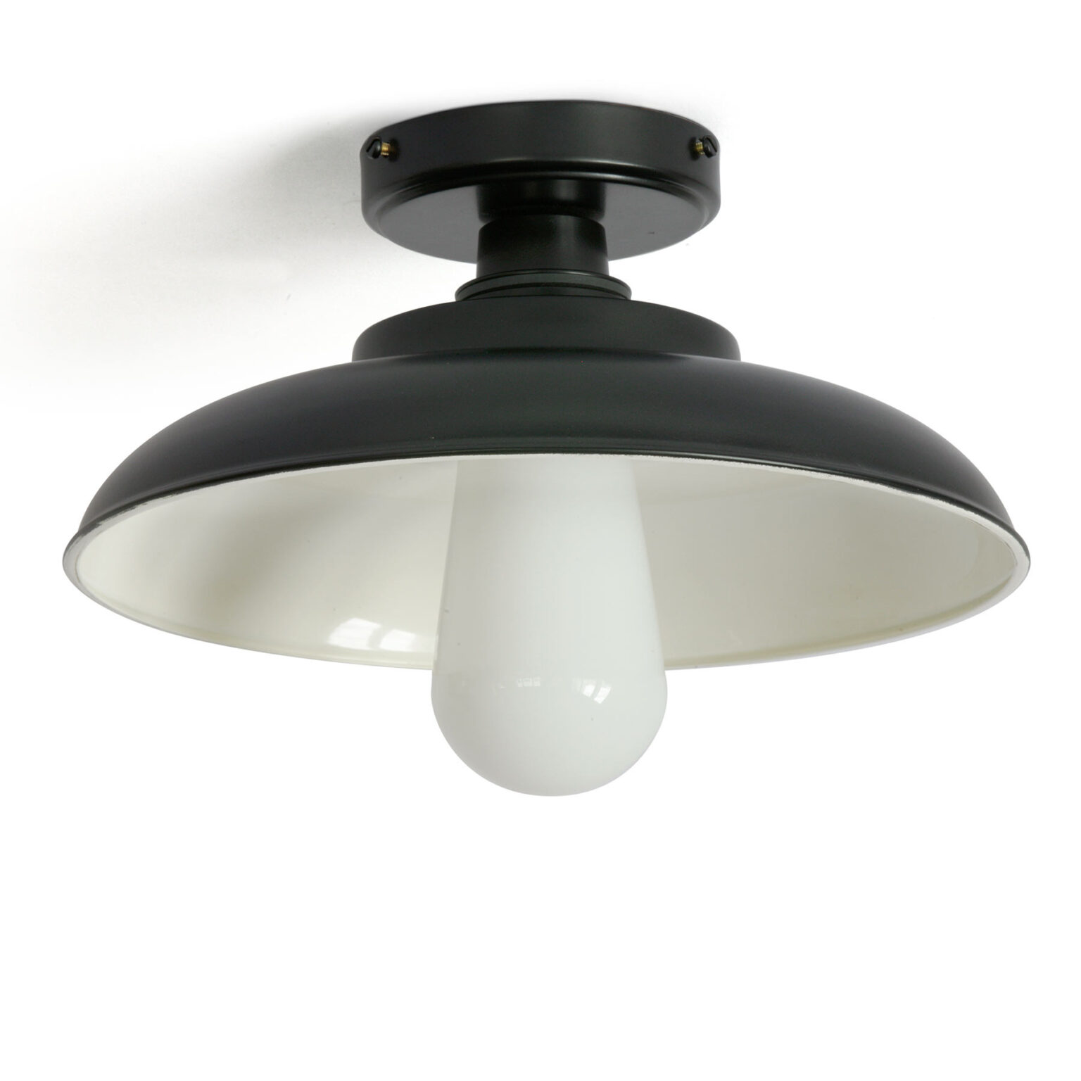 Schwarze Oder Weiße Badezimmer-Deckenleuchte Mit Schirm, Ip65, Ø 32 Cm Von  Aire Lighting inside Deckenleuchte Für Badezimmer