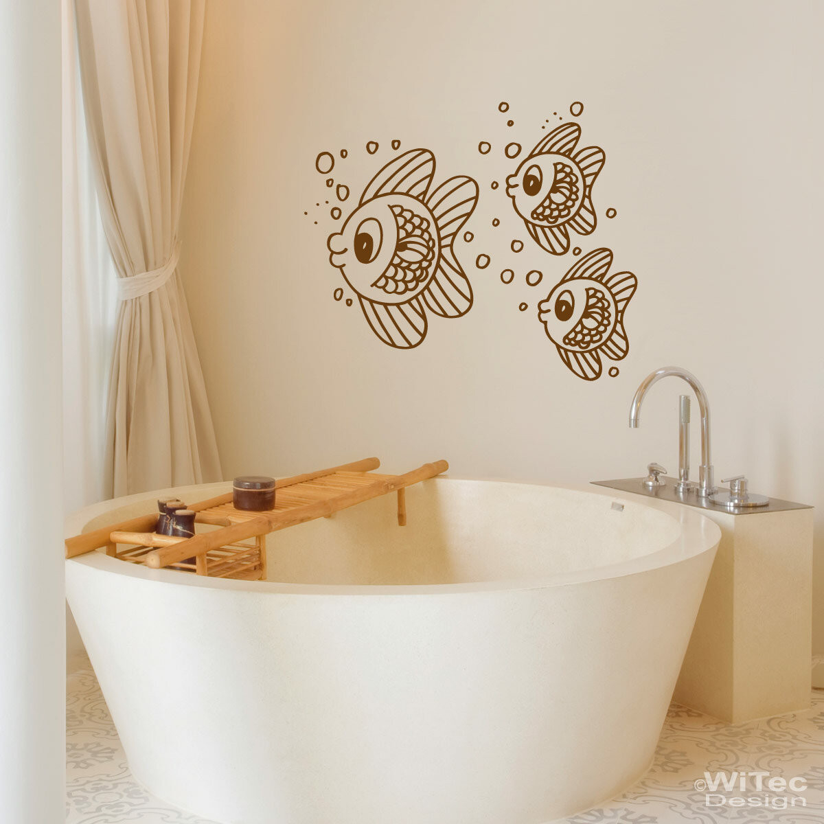 Wandtattoo Badezimmer Fischschwarm Wandaufkleber Fische within Wandsticker Badezimmer