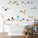 Wandtattoo – Fische Unterwasserwelt Set Fliesenaufkleber | Sunnywall® Within Badezimmer Aufkleber