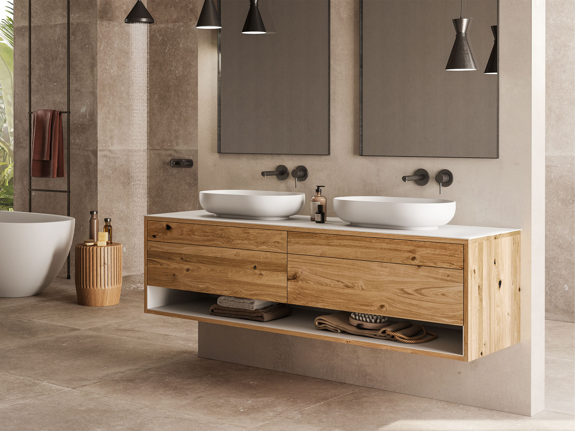 Genero | Spa Ambiente® Waschtischunterschrank Massivholz pertaining to Badezimmer Unterschrank Holz