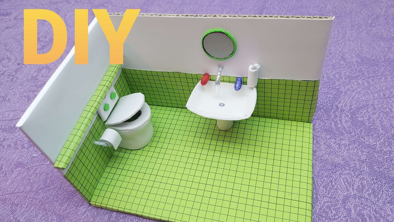 Diy Miniature - Bathroom For Barbie Dolls - A.a. Basteln within Barbie Badezimmer Selber Basteln